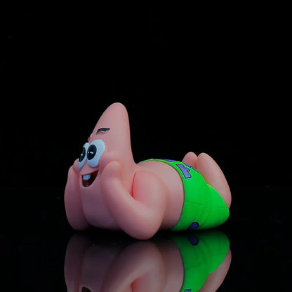 Cute Patrick Star Phone Holder PVC Action Figure Model Toys 8cm