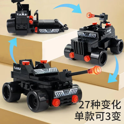 585 piezas 8 en 1 SWAT Police Station Command Truck Model Building Blocks City Helicopter Bricks Kit Juguetes educativos para niños