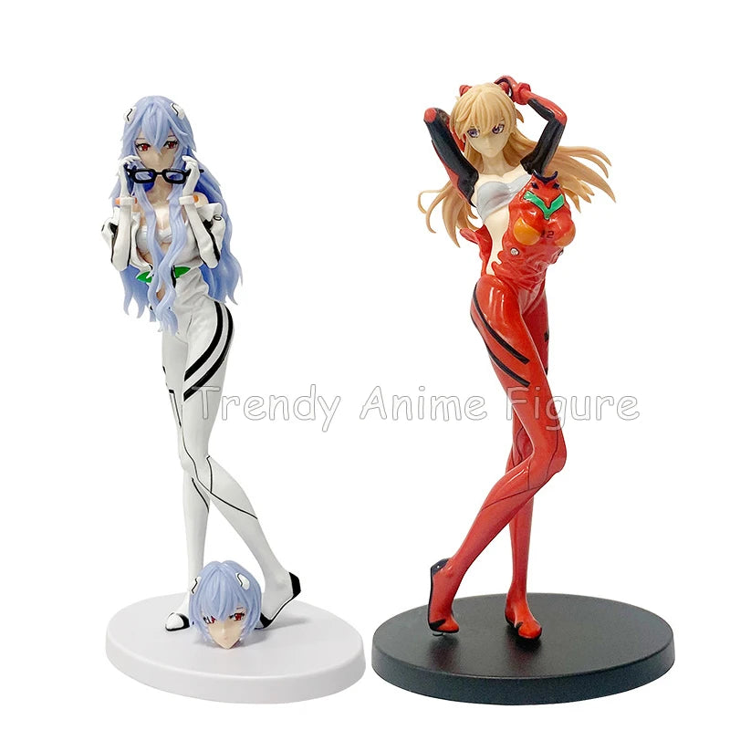 Figura de acción de 22 cm de NEON GENESIS EVANGELION, Eva Ayanami, Rei Asuka, juguetes de PVC, colección de anime, modelo de adornos de escritorio, regalos para niños