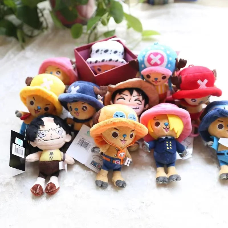 12cm/4.72in One Piece Original Kawaii Plush Keychain Toy Tony Chopper Soft Stuffed Plush Doll Keychain Handbag Ornaments Toys