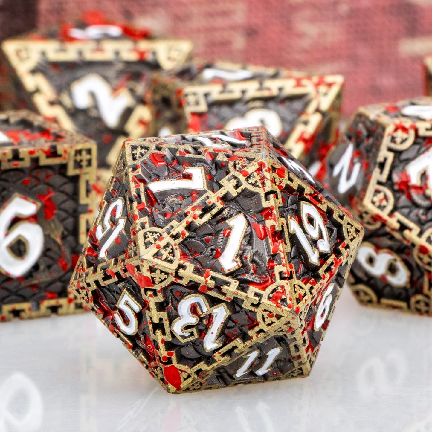 Dados de metal DND Dados de mazmorras y dragones Juego de dados poliédricos Juego de dados de rol Juego de dados D&amp;D Juego de dados RPG de 7 piezas Juego de dados D y D D20 D10 D6