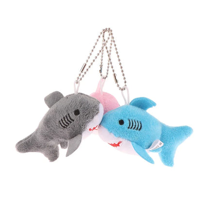 Porte-clés en peluche en forme de requin mignon, pendentif, dessin animé, animal de l'océan, petit requin, doux, en peluche, porte-clés, breloques pour sac à dos, décoration de sac, cadeau