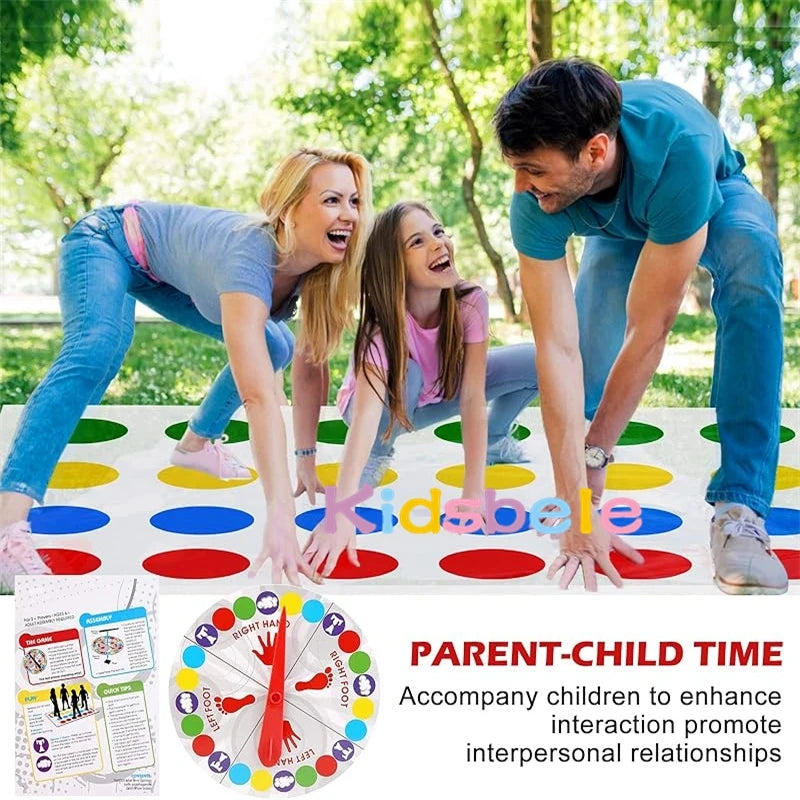 Tapete de juego de Twisting para el suelo, divertido juego interactivo para fiestas familiares y entre padres e hijos, juego de Twister para interiores, para mayores de 4 años