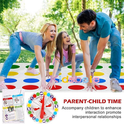 Tapete de juego de Twisting para el suelo, divertido juego interactivo para fiestas familiares y entre padres e hijos, juego de Twister para interiores, para mayores de 4 años