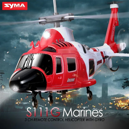 SYMA Nouveau S111G/S109G Simulation Alliage Armé Anti-Chute Mise à Niveau Version Stable Puissance Enfants RC Hélicoptère Militaire Jouet Cadeau