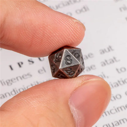 Ensemble de dés KERWELLSI DND MiNi Dice D&amp;D, dés de jeu de rôle en métal polyédrique Dungeon et Dragon, dés faits à la main D20 D12 D10 D8 D6 D4