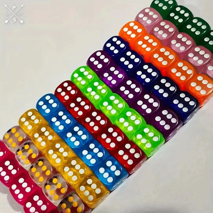 Juego de dados de 6 caras de colores de 100 piezas para niños y adultos: perfecto para juegos de mesa y juegos de rol