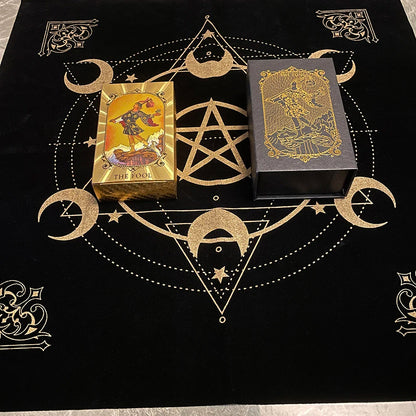 Mantel de 49 x 49 cm para juego de mesa de tarot Caibu Wituals Accesorios rituales Suministros de brujas Tapete de tela Yugioh