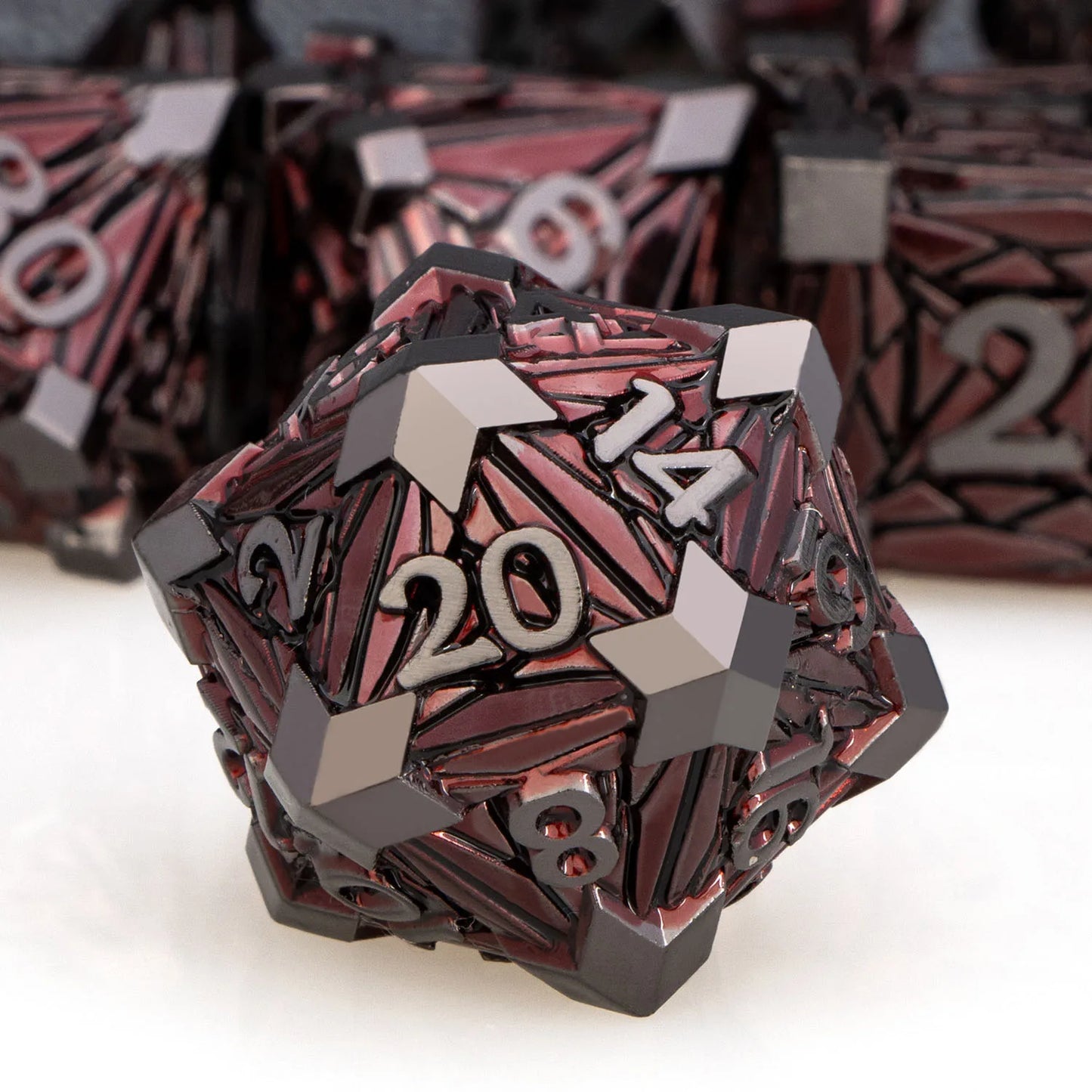 DND Metal Dice Set D6 Ancient Nickel Red D and D Dice Dungeon and Dragon Dice Polyhedral Handmade Dice Set D&D Role Playing Dice