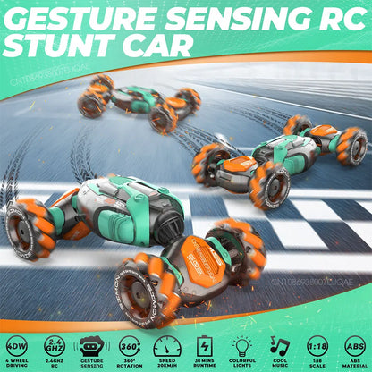 Voiture télécommandée RC Drift Stunt Cars 2,4 GHz Voiture à double face avec retournements de conduite Jouets de voiture Cadeau pour enfants Voiture d'escalade rotative à 360 °