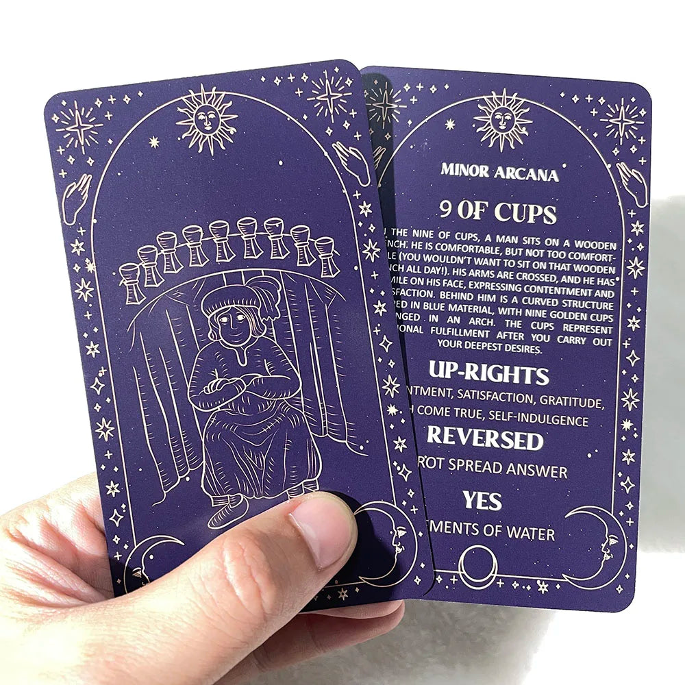 Cartes de tarot classiques pour débutants, jeu de tarot Radiant Wisdom, 78 cartes avec guide PDF, taro, jeux de tarot uniques, 12x7cm