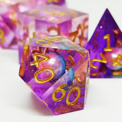 Ensemble de dés Planet Dice, dés en résine RPG, dés Dnd, ensemble de dés polyédriques pour jeu de dés DND Donjons et Dragons, jeu de table RPG MTG