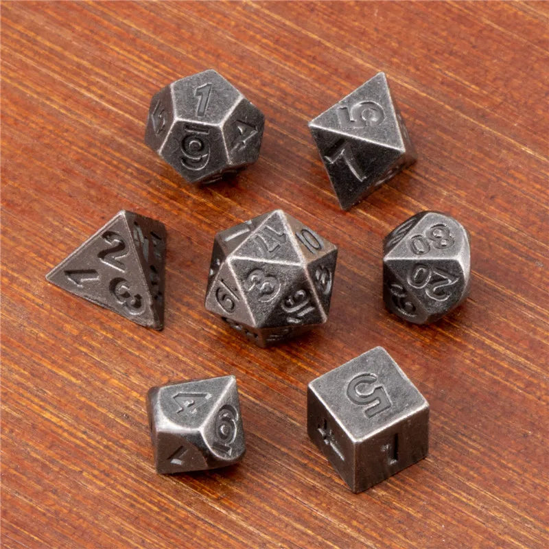 Ensemble de dés KERWELLSI DND MiNi Dice D&amp;D, dés de jeu de rôle en métal polyédrique Dungeon et Dragon, dés faits à la main D20 D12 D10 D8 D6 D4