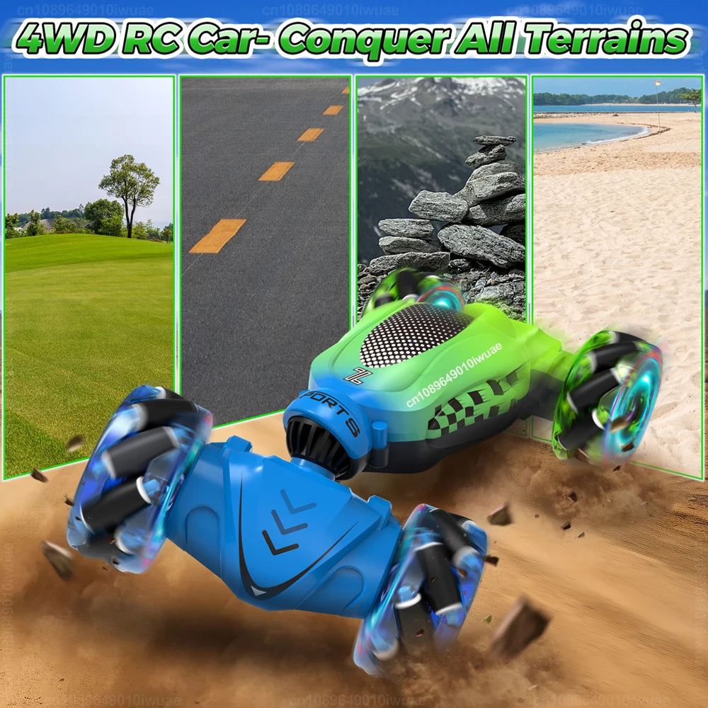 Coche de juguete todoterreno RC 4WD, vehículo de acrobacias con giro, coche de derrape con radiocontrol de 2,4 G, coche eléctrico con control remoto, juguetes para niños, regalo