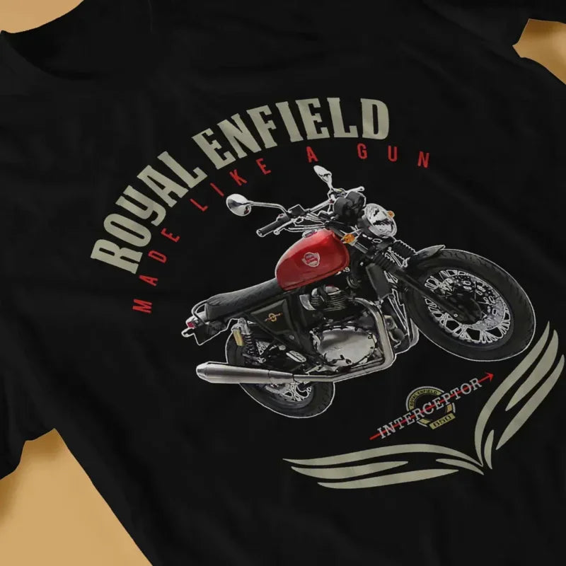 Camisetas Royal Enfields Interceptor Designs de Fashion Therapy para hombre Una de las camisetas de algodón 100 % de motocicletas retro británicas