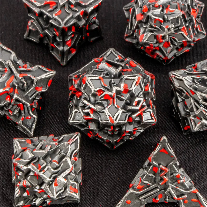 OUKELANWO DND Metal Dice Set D&amp;D, dés de jeu de rôle polyédriques Dungeon et Dragon, dés de jeu RPG D et D D20 D12 D10 D8 D6 D4