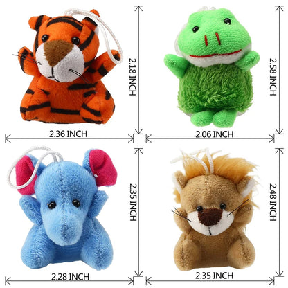 24 Mini Plush Animal Keychain Set Small Plush Keychain Decoration for Party Favor Teacher Student Award Goody Bag Filler Gift