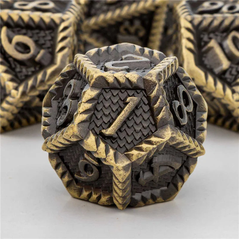 KERWELLSI D&D Dice Set DND, Polyhedral Metal Dungeon and Dragon Role Playing Game Dice, Handmade Dice D20 D12 D10 D8 D6 D4