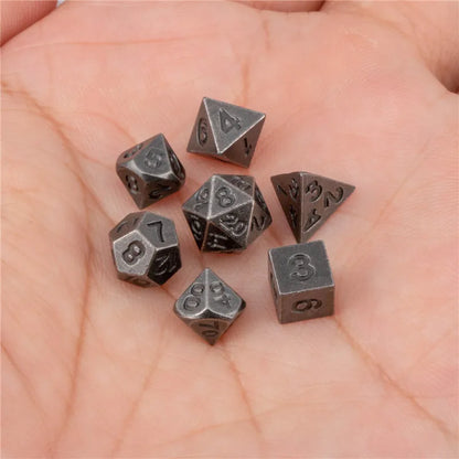 Ensemble de dés KERWELLSI DND MiNi Dice D&amp;D, dés de jeu de rôle en métal polyédrique Dungeon et Dragon, dés faits à la main D20 D12 D10 D8 D6 D4