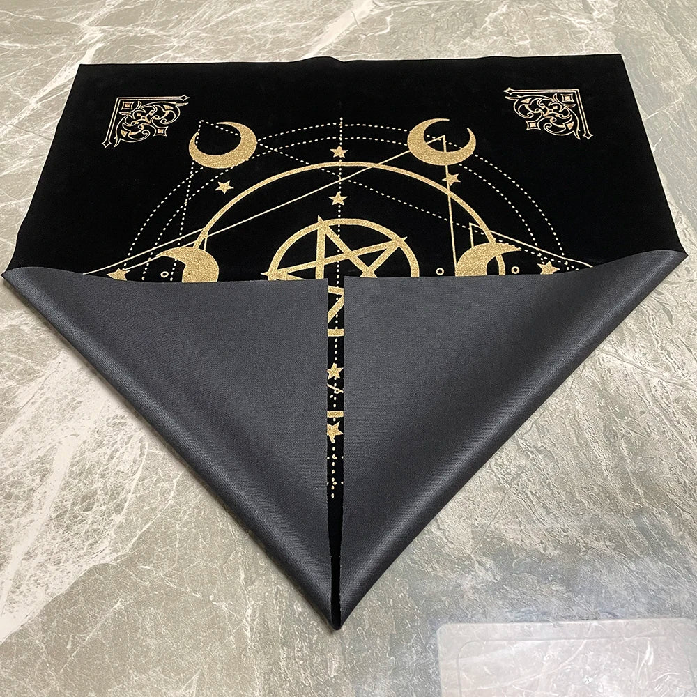 Mantel de 49 x 49 cm para juego de mesa de tarot Caibu Wituals Accesorios rituales Suministros de brujas Tapete de tela Yugioh