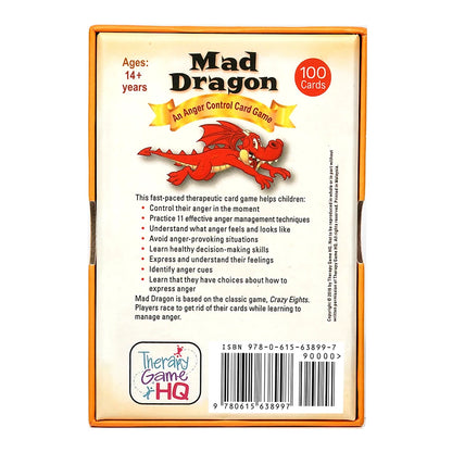 Jeu de cartes Mad Dragon, un jeu de cartes de contrôle de la colère, jeu de société thérapeutique amusant pour enseigner le contrôle de la colère, 100 cartes