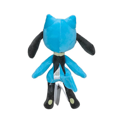 Lote de 5 unidades de peluches de Pokémon Lucario de 26 cm, juguetes Riolu de Anime, peluches brillantes, bonitos y suaves, regalos de cumpleaños