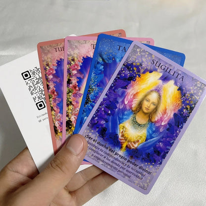 Versión en español Baraja de oráculo Consejos de ángeles Aprender cartas de tarot sólidas Runas Adivinación Adivinación