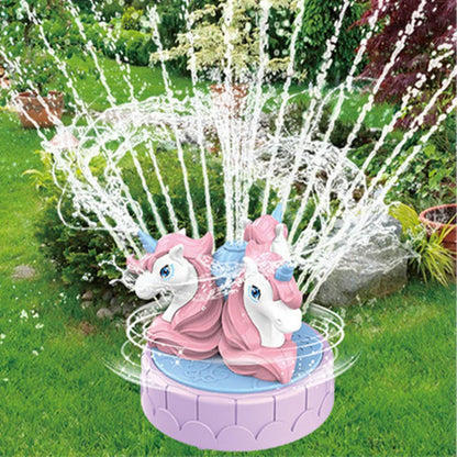 Backyard Spinning Unicorns Sprinkler Toy Attaches to Garden Hose Unicorn Water Sprinkler