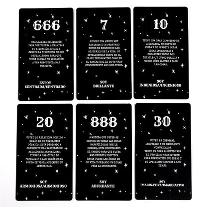 Oráculo En Español, Mensajes De Número De ?ngel, 53 Cartas, Números Angelicales Angel Number Messages Tarot Cards Deck Future