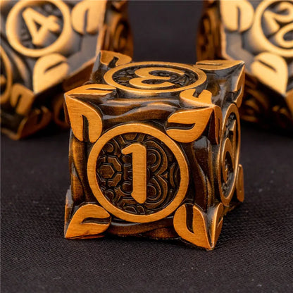 KERWELLSI Tree Root Dnd Metal Dice Set D&amp;D, D+D Polyédrique Dés Pour D dnd D Dungeon et Dragon Pathfinder Jeu de Rôle Dés