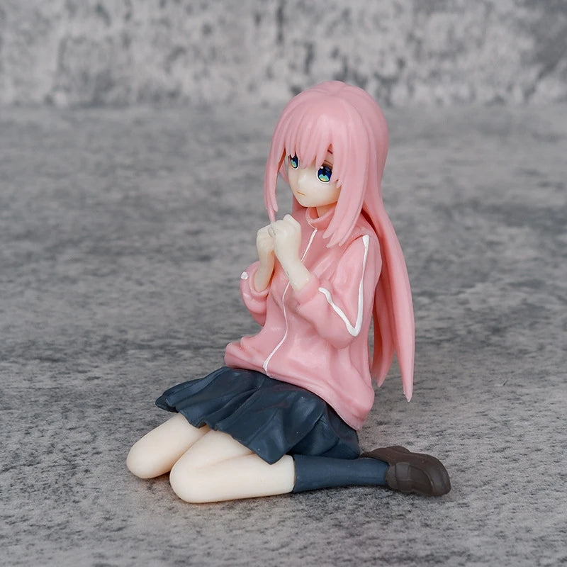 Figura de anime de 8 cm de Bocchi the Rock Hitori Gotoh, figura de acción de chica melancólica sentada Kawaii, modelo de colección de PVC para adultos, juguetes de muñecas