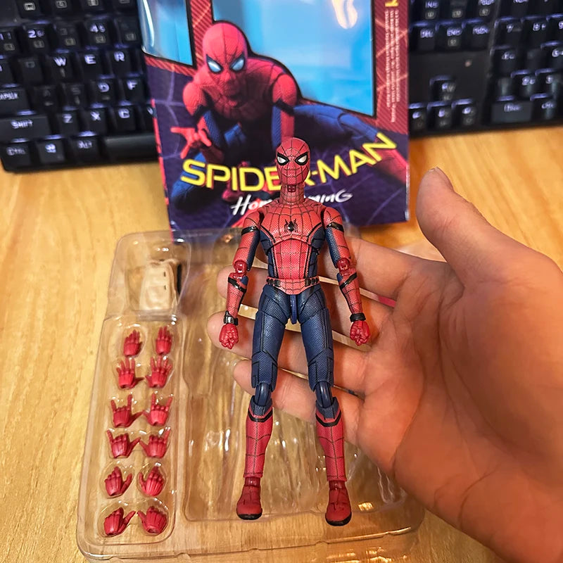 Figurines de Spider-Man: Homecoming de Shf Avengers, modèle mobile, figurine d'action Marvel Peter Parker, jouets de collection en PVC pour cadeaux pour enfants