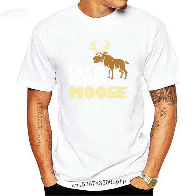 Nouveau T-shirt Moose ample à manches courtes pour printemps, grande taille 5xl, design comique