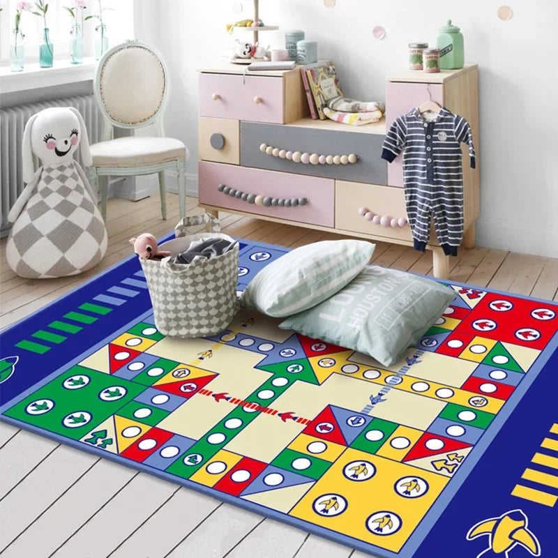 Foldable Flying Chess Crawling Mat Kids Carpet Portable Board Game Camping Travel Game Set Parent-child Game Flying Chess Rug