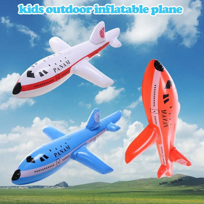 2 piezas de avión inflable flotante con tubo inflable para exteriores, juguete inflable divertido, juguete clásico DIY para regalo de cumpleaños de niños