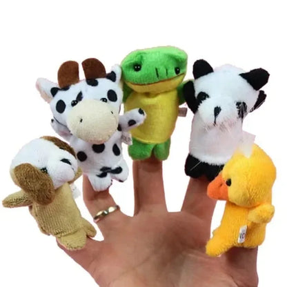 5 piezas de marionetas de dedo, juguetes de peluche, dibujos animados, biológicos, para niños, adorables marionetas de mano, regalos para niños, profesionales