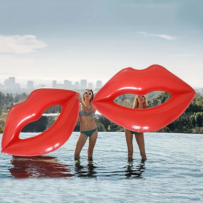 Flotador inflable para piscina de 1 pieza con diseño de labios rojos gigantes para máxima diversión y relajación