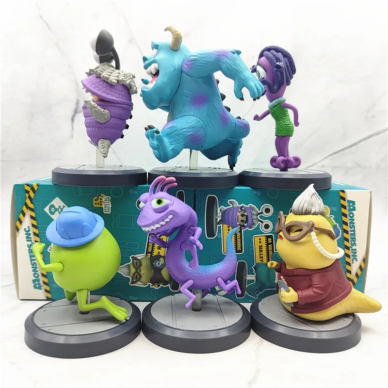 6pcs/set Monsters University Sullivan Michael Cute Anime Action Figure Toys 7-10CM