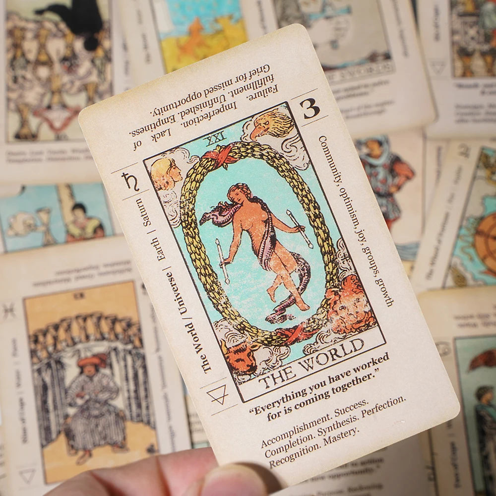 Signification des cartes de tarot avec signification dessus Mot-clé du tarot pour débutant Jeu de tarot ancien Apprendre le tarot 78 cartes