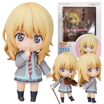 Figurine d'anime Your Lie in April de 10 cm, figurine d'action Miyazono Kawori, violoniste, fille Kawaii, collection, modèle de poupée, jouets