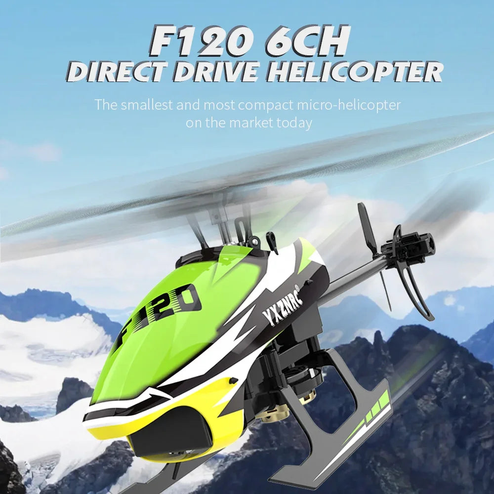 YXZNRC F120 2.4G 6CH 6 axes Gyro 3D6G moteur sans balai à entraînement direct Flybarless RC hélicoptère modèle compatible avec FUTABA S-FHSS