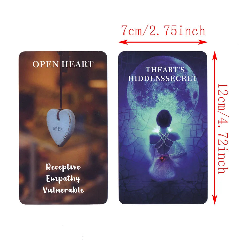 Oracle Deck, Heart Hidden Secrets, Cartes de Tarot de l'Amour, Divination Taro pour Débutants, Prophète, Version Anglaise, 12x7cm, 78 cartes