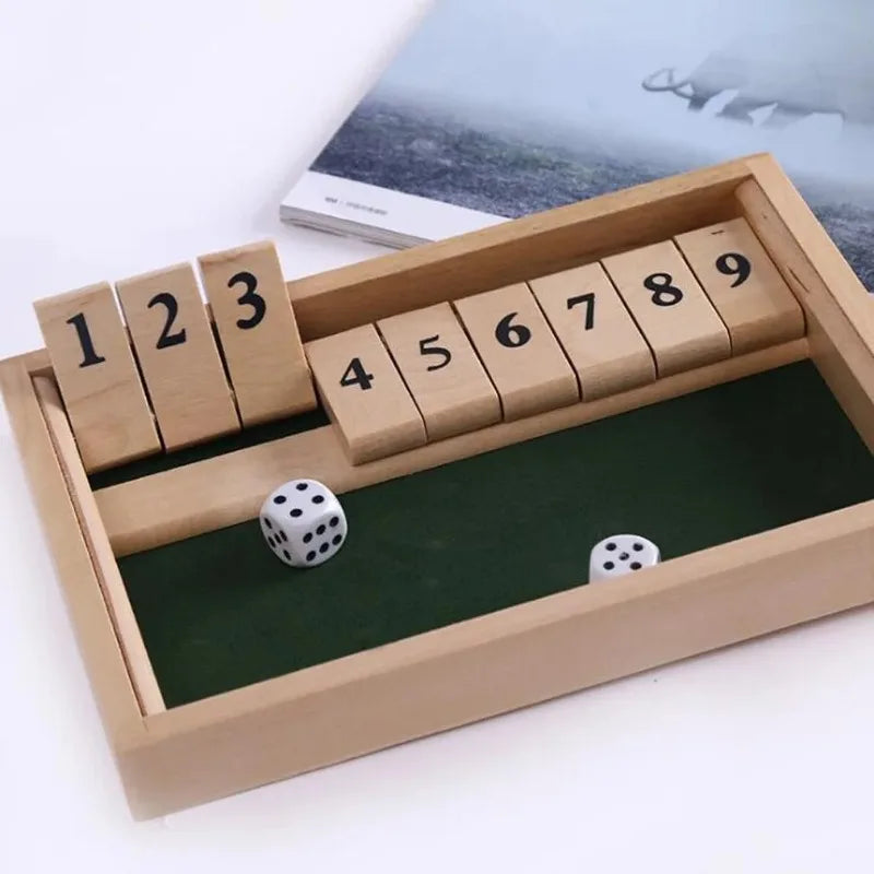 Juego de mesa de madera con solapas y dados para matemáticas de 2 a 4 jugadores, capacidad de pensamiento cognitivo, instrucciones para cerrar la caja, de lujo, para adultos y niños