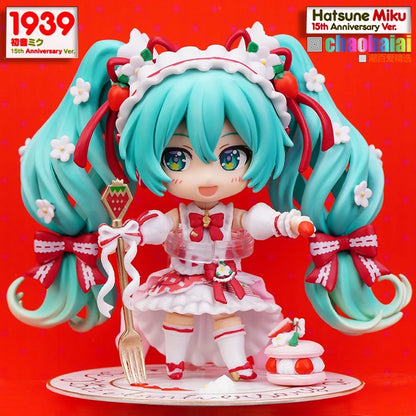 Figurine d'anime Hatsune Miku 10 cm #1939 15e anniversaire Strawberry Miku Figurine d'action #1940 PVC Collection Modèle Poupée Jouets Cadeau