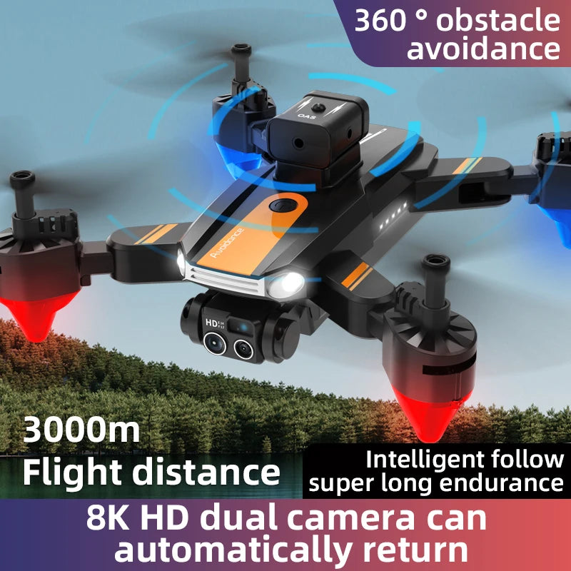 2024 nuevo Dron S13 4K profesional equipado con 1080P gran angular dual HD Cámara plegable sin escobillas Motor de flujo óptico