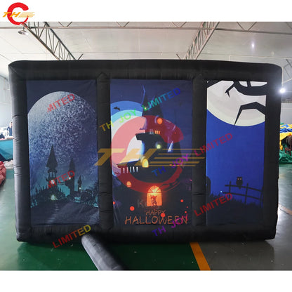 Fast Shipping 6x3m Digital Printing Halloween Inflatable Haunted Maze Spooky Inflatable Labyrinth Maze Game for Sale