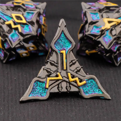 OUKELANWO DND Metal Dice Set D&amp;D, dés de jeu de rôle polyédriques Dungeon et Dragon, dés de jeu RPG D et D D20 D12 D10 D8 D6 D4