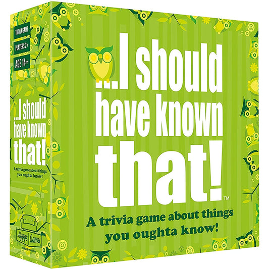 J'aurais dû le savoir ! Jeu de cartes Jeu de société vert 110 cartes avec plus de 400 questions sur des choses que vous devriez savoir