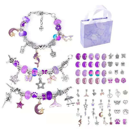 Charm Bracelet Making Kit DIY Jewelry Making Supplies Beads Unicorn Mermaid Crafts Handmade Gifts Set  for Girls Teens Age