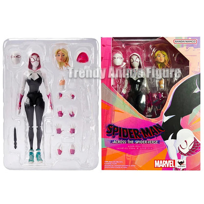 Figurines d'action Shf Gwen Stacy Marvel Spiderwoman Figurine PVC 13 cm Collection Spiderman à travers le Spider Verse Jouets modèles mobiles